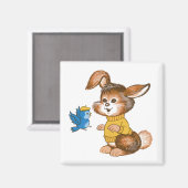 Niedliches Bunny und Bluebird Magnet (Vorderseite/Rückseite)