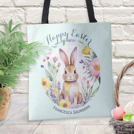 Niedliches Bunny und Blume Hübsch Happy Osterfest Tasche