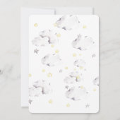 Niedliches Bunny Watercolor Elegante Girl Babydusc Einladung (Rückseite)