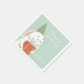 Niedliches Bunny White Rabbit Geburtstag Serviette (Ecke)