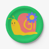 Niedliches bunter Kinderschneckendesign Pappteller (Vorderseite)