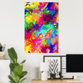 Niedliches, buntes abstraktes Phantom-Wurfkissen Poster (Heimbüro)