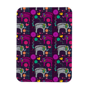 Niedliches buntes Blumenherzelefantmuster Magnet