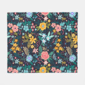 Niedliches buntes Blumenmuster Fleecedecke (Vorderseite (Horizontal))