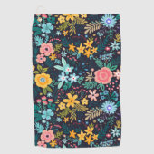 Niedliches buntes Blumenmuster Golfhandtuch (Vorderseite)