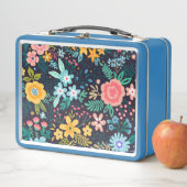 Niedliches buntes Blumenmuster Metall Brotdose (Beispiel)