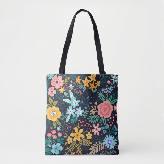 Niedliches buntes Blumenmuster Tasche (Vorderseite)