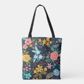 Niedliches buntes Blumenmuster Tasche (Rückseite)