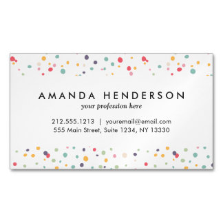 Niedliches buntes Confetti-Punkt-Muster Magnetische Visitenkarte