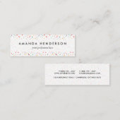 Niedliches buntes Confetti-Punkt-Muster Mini Visitenkarte (Vorne/Hinten)