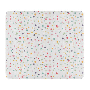 Niedliches buntes Confetti-Punkt-Muster Schneidebrett