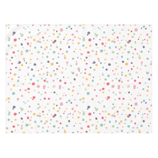 Niedliches buntes Confetti-Punkt-Muster Tischdecke (Vorderseite (Horizontal))