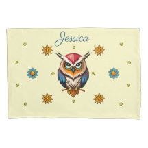 Niedliches buntes Eule mit Blume Girl