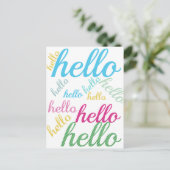 Niedliches buntes hallo postkarte (Stehend Vorderseite)