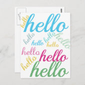 Niedliches buntes hallo postkarte (Vorne/Hinten)