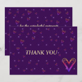 niedliches, buntes Herz Dankeskarte (Vorne/Hinten)