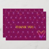 niedliches, buntes Herz Dankeskarte (Vorne/Hinten)
