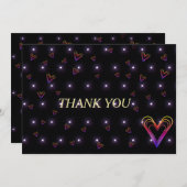niedliches, buntes Herz Dankeskarte (Vorne/Hinten)