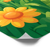 Niedliches buntes Joyful Garden Girl Poster (Ecke)