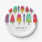 Niedliches buntes Popsicle Baby Dusche Party Pappteller (Vorderseite)
