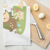 Niedliches buntes Waldtier für Kinder Geschirrtuch (Viertel Falte)