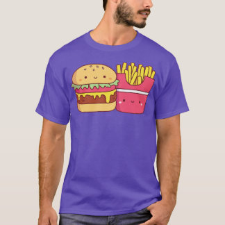 Niedliches Burger- und französisches Frittenfutter T-Shirt