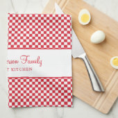 Niedliches Burgund Rot Weißer Französische Kariert Geschirrtuch (Viertel Falte)