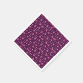 Niedliches Burgundy Pink Star Space Girl Party Serviette (Ecke)