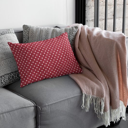 Niedliches Burgundy Polka Dots Muster Lendenkissen
