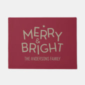 Niedliches Burgundy Red Bright Frohe Weihnachtsdek Fußmatte (Vorderseite)