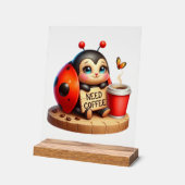 Niedliches Büro braucht Kaffee Acrylschild (Winkel)