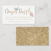 Niedliches Butterfly-Baby-Duschkabine-Windeln-Raff Begleitkarte (Vorne/Hinten)