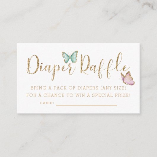 Niedliches Butterfly-Baby-Duschkabine-Windeln-Raff Begleitkarte (Vorderseite)