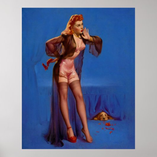 Niedliches Button für Welpen finden Poster (Vorne)