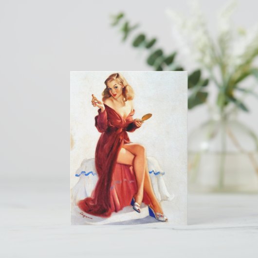 Niedliches Button Postkarte (Stehend Vorderseite)