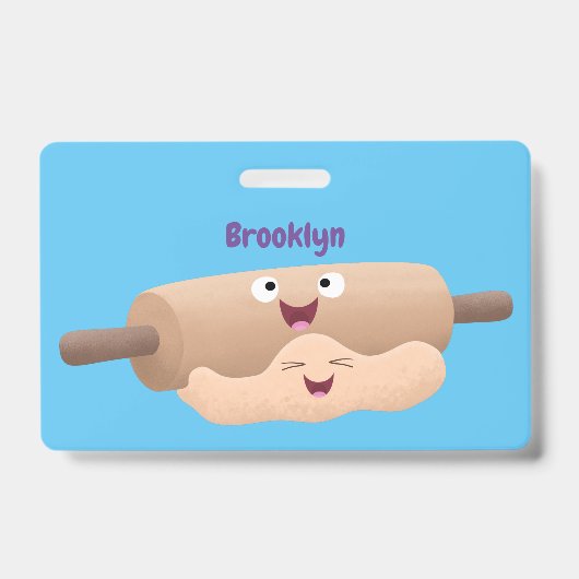 Niedliches Button und Teig Backwaren Cartoon Ausweis (Vorderseite)