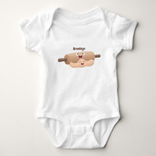 Niedliches Button und Teig Backwaren Cartoon Baby Strampler