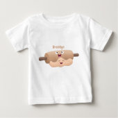 Niedliches Button und Teig Backwaren Cartoon Baby T-shirt (Vorderseite)