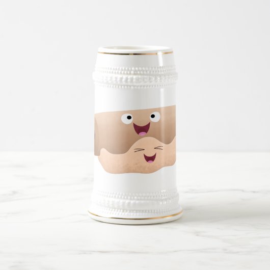 Niedliches Button und Teig Backwaren Cartoon Bierglas (Mittel)