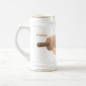 Niedliches Button und Teig Backwaren Cartoon Bierglas (Links)