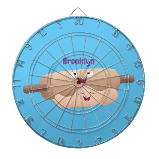 Niedliches Button und Teig Backwaren Cartoon Dartscheibe (vorne)