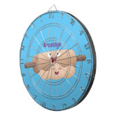 Niedliches Button und Teig Backwaren Cartoon Dartscheibe (Vorderseite rechts)