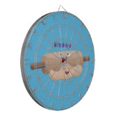 Niedliches Button und Teig Backwaren Cartoon Dartscheibe (Vorderseite Links)