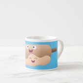 Niedliches Button und Teig Backwaren Cartoon Espressotasse (Vorderseite Rechts)