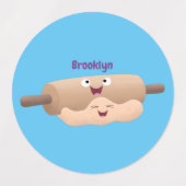 Niedliches Button und Teig Backwaren Cartoon Etiketten (Design 2)