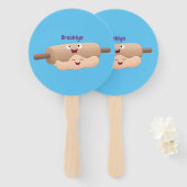 Niedliches Button und Teig Backwaren Cartoon Fächer (Vorne und Hinten)