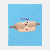 Niedliches Button und Teig Backwaren Cartoon Fleecedecke (Vorderseite)