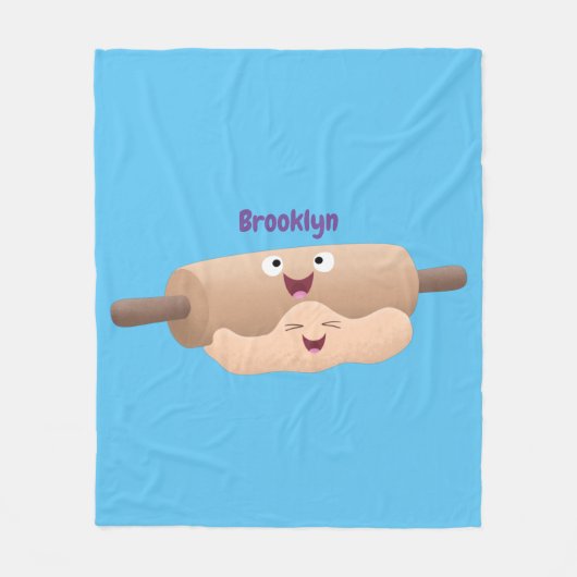 Niedliches Button und Teig Backwaren Cartoon Fleecedecke (Vorderseite)