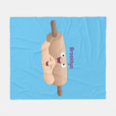 Niedliches Button und Teig Backwaren Cartoon Fleecedecke (Vorderseite (Horizontal))