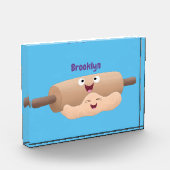 Niedliches Button und Teig Backwaren Cartoon Fotoblock (Links)